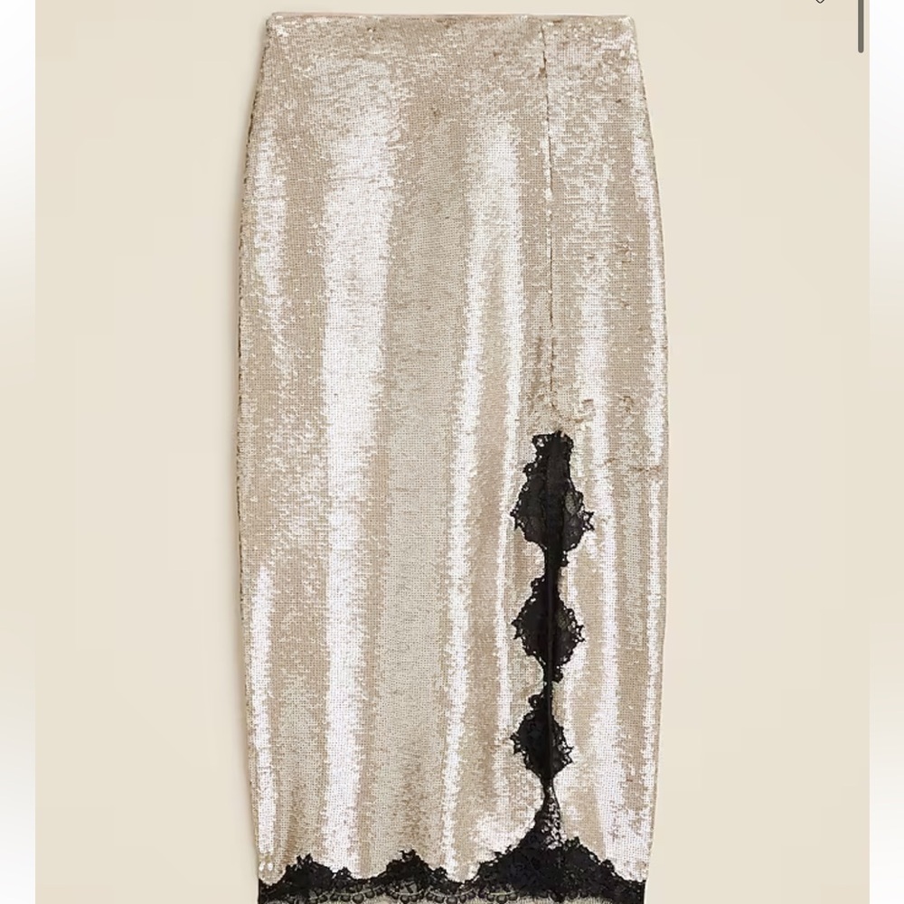 J.Crew Gwyneth lace-trim slip skirt with sequins and Matching Camisole top L/12